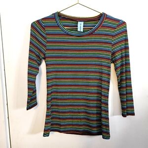Multicolor Rainbow Striped Youth Top
